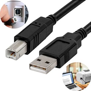 Cabo Extensor 2m Para Impressora Usb 2.0 Am/bm 2 Metros
