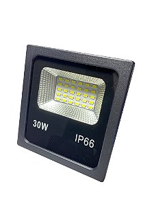 Refletor De Led 30w Bivolt Branco Frio Aprova D'água Ip66