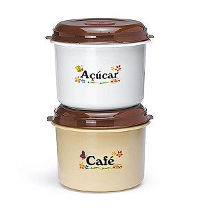 Conjunto com 2 potes redondos 1,7 litros Nitronplast