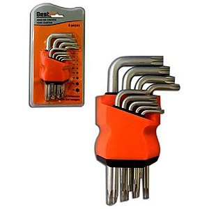 Jogo Chaves Torx Curta 9 peças Bestfer