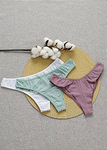 Kit 5 Calcinha De Algodão Fio Duplo Eliza - 38