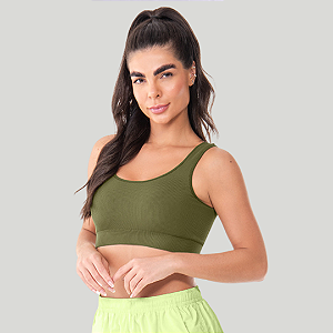Top Fitness Efeito Ribana C/Bojo Removível  S/Costura ZR0401-046