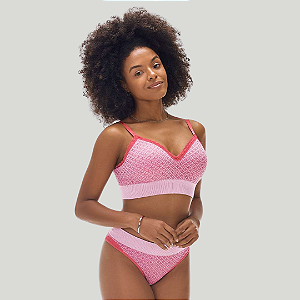 Conjunto Sutiã C/Bojo e Calcinha sem Costura Jacquard ZR1201-022-1843