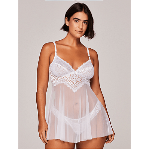 Camisola em Renda com Tule Noivas 606149
