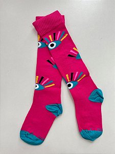 Meia 5/8 Lupo Olho Infantil Colorida Cano Longo Pink 02690