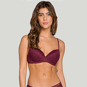 Sutiã  Meia Taça C/Bojo em Laise Merlot  503029