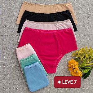 Kit Semaninha Emily 7 Calcinhas De Algodão Tanga Dupla K7-43