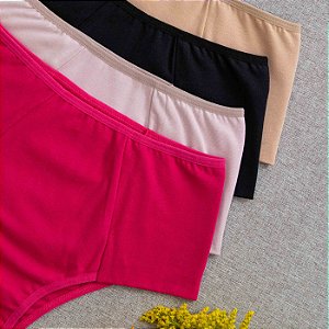 Kit Semaninha Emily Plus 7 Calcinhas De Algodão Tanga Dupla K7-54