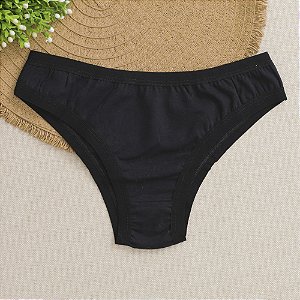 Calcinha de Algodão Tanga Leticia Preto 01PR