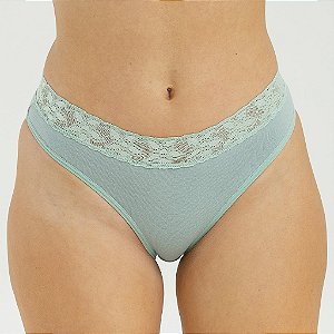 Calcinha de Algodão Tanga Renda Isabela Theos 25-TH