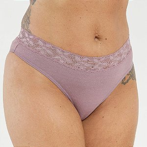 Calcinha de Algodão Tanga Renda Isabela Alvorada 25-AL