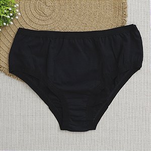 Calcinha De Algodão Tanga Alta Leticia Preto 14PR