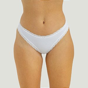 Calcinha De Algodão Fio Dental Boreale Branco 48-BR