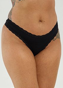 Calcinha De Algodão Fio Dental Boreale Preto 48PR