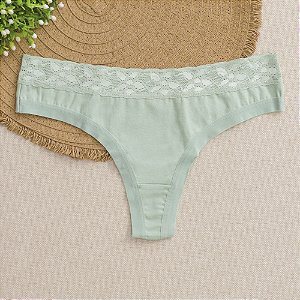 Calcinha de Algodão Fio Dental Romance Theos 28TH