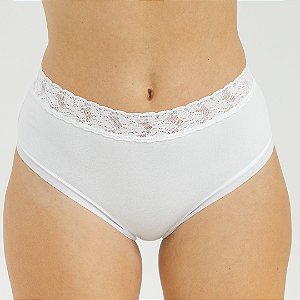 Calcinha De Algodão Tanga Alta Sofia Branco 16BR