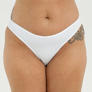 Calcinha de Algodão Tanga Biquini Branco 26BR
