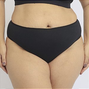Calcinha De Algodão Tanga Alta Plus Size Angela Preto 40-PR
