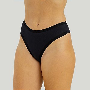 Calcinha De Algodão Fio Duplo Lia Preto 51-PR