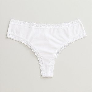 Calcinha De Algodão Fio Duplo Boreale Fabi Branco 82-BR