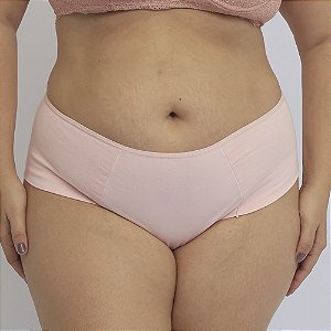Calcinha de Algodão Tanga Lateral e Frente Dupla Plus Emily Rosa Bebe 54-BB