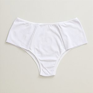 Calcinha de Algodão Tanga Lateral e Frente Dupla Plus Emily Branco 54-BR