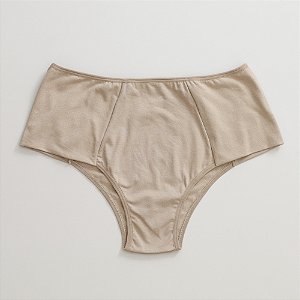 Calcinha de Algodão Tanga Lateral e Frente Dupla Plus Emily Chocolate 54-CH