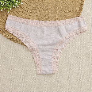 Calcinha De Algodão Tanga Boreale Especial Mescla Brenda Rosa Bebe 64-BB