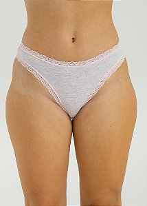 Calcinha De Algodão Tanga Boreale Especial Mescla Rosa Bebe 64BB