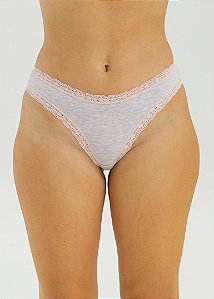 Calcinha De Algodão Fio Dental Boreale Especial Mescla Rosa Bebe 65BB