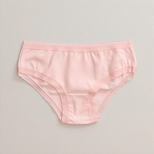 Calcinha de Algodão Infantil Maitê de Elástico Aberto Rosa Bebe 17-BB