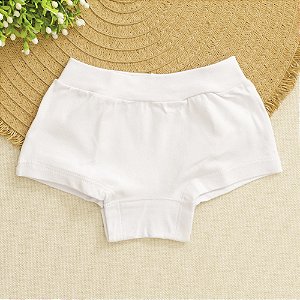 Calcinha de Algodão Boxer Infantil Branco 57BR