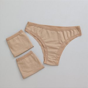 Kit 3 Calcinhas de Algodão Tanga Leticia Chocolate K3-01-CH