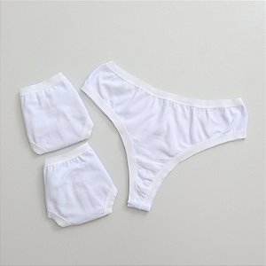 Kit 3 Calcinhas de Algodão Fio Duplo Lia Branco K3-51-BR
