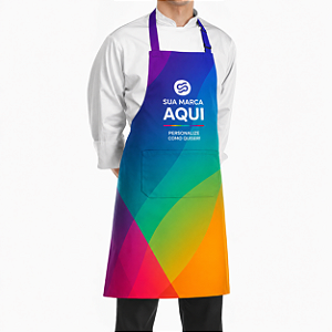 Avental em tecido 100% poliéster c/ 1 bolso várias cores - Personalização total