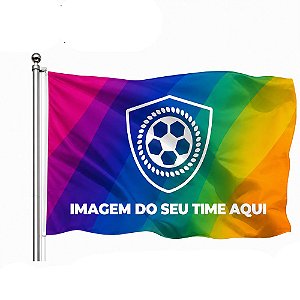 Bandeira time de futebol personalizada com seu escudo - Vários tamanhos