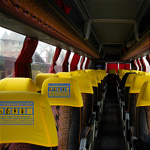 Kit c/ 4 Capa para cabeceira de poltronas ônibus na cor amarela - Assento Preferencial