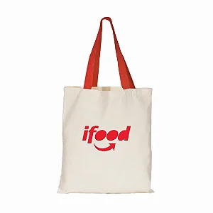 Sacola de Algodão G 35×38 com Alça Colorida Personalizada | Brinde Sustentável