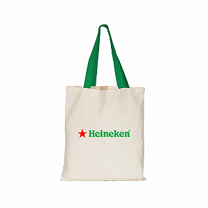 Sacola de Algodão P 25×23 com Alça Colorida Personalizada | Brinde Sustentável