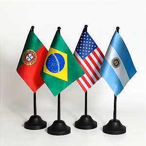 Bandeira de mesa com pedestal 25cm Personalizadas