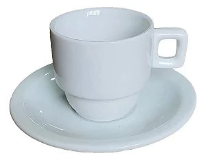 Xícaras de Café Expresso 60ml com Pires Empilháveis Personalizadas | Brindes Corporativos