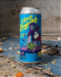 Cerveja Dude - O Grande Dragao Dude (Hazy Triple IPA c/ Zest de Laranja) Lata 473mL