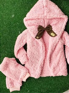 Casaco Teddy Modelo 002 Capuz Alongado Infantil