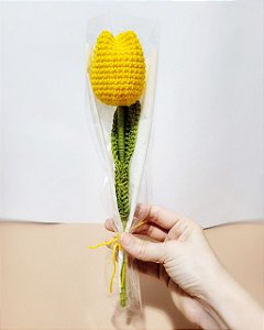 Tulipa de crochê - Individual