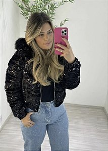 Jaqueta Puffer Paetê