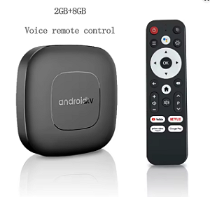 TV Box Android14 Allwinner H313 2GB 16GB Google Assistant 2.4 e 5G Wifi BT 5.4 4K Streaming Media Player