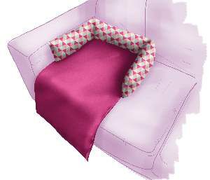 Cama poliester para sofa rosa - Sak's - 42x13x95cm