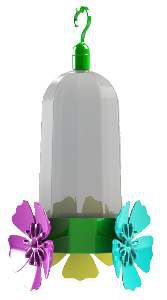 Bebedouro plastico para beija-flor atrative 220ml - Jorani - 5x20cm