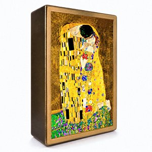 Luminária Abajur LED O Beijo Gustav Klimt Casal Namorados