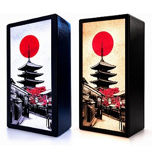 Luminária Abajur LED Japonesa Ruas de Kyoto em Duas Temperaturas